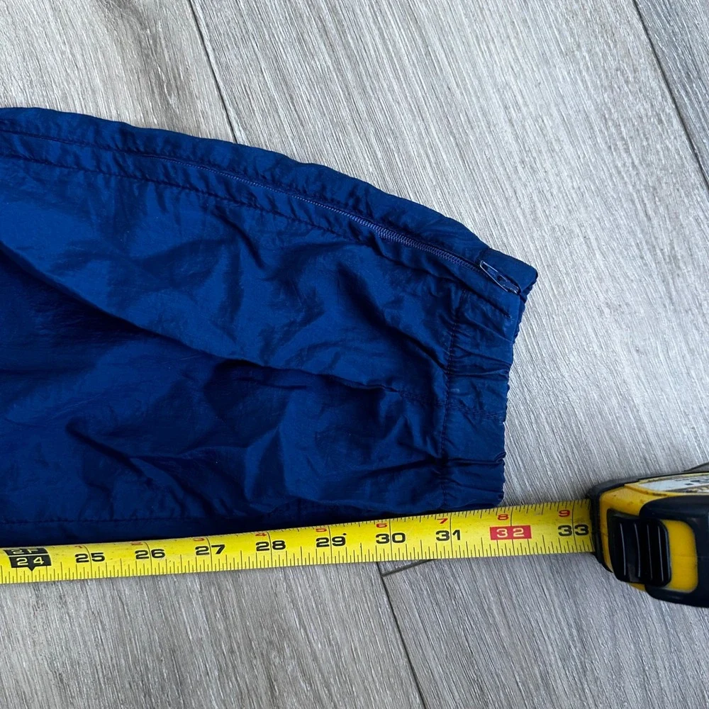 Nike Vintage Navy Blue Nylon Windbreaker Track Pants‎ Mens Medium Zipper Cuffs
